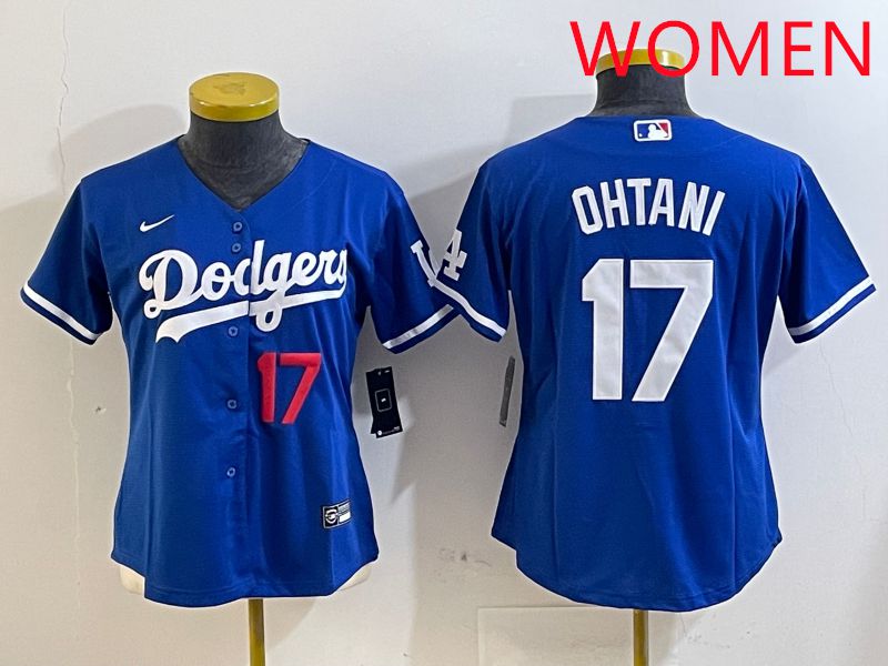 Women Los Angeles Dodgers 17 Ohtani Blue Game 2025 Nike MLB Jersey style 3187